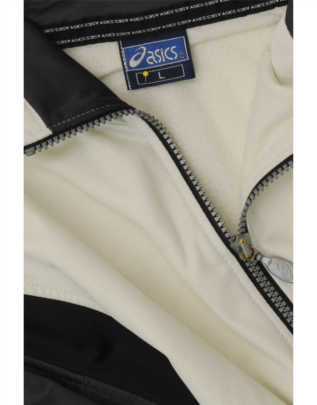 Asics Herren-Trainingsanzug-Top-Jacke, groß, weiß, Farbblock