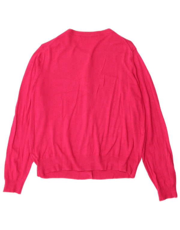 Marks & Spencer Damen-Cardigan-Pullover UK 14 Mittelrosa Viskose-Klassiker
