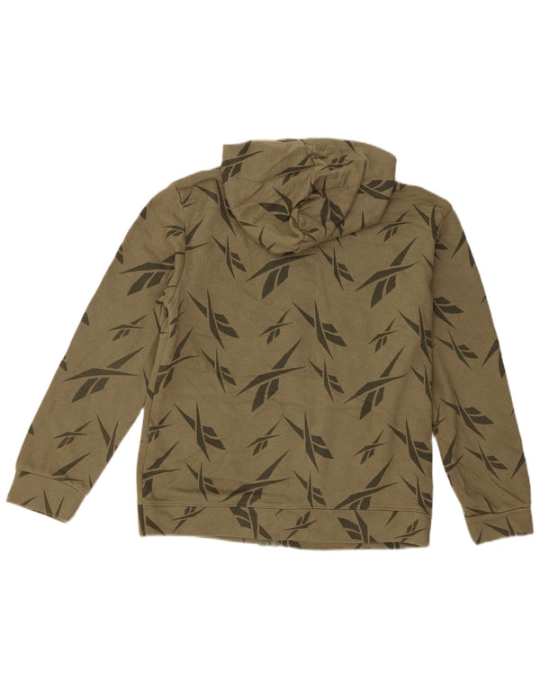 Reebok Boys Graphic Zip Hoodie Sweater 15–16 Jahre XL Khaki Baumwolle