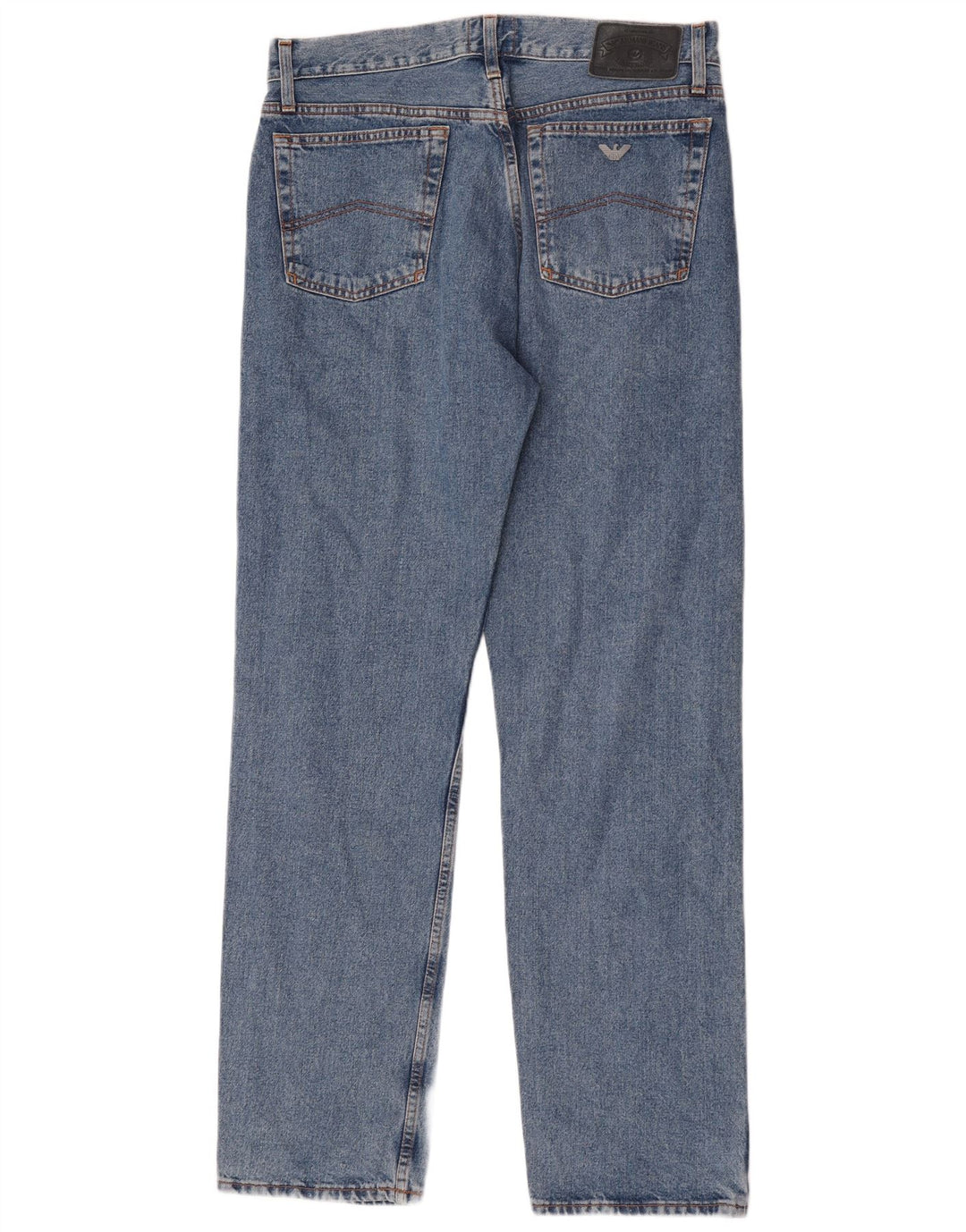 Armani Herren Straight Jeans W36 L34 Blaue Baumwolle