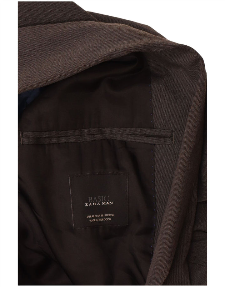 Zara Herren-Blazer mit 2 Knöpfen, EU 48, Mittelgrau