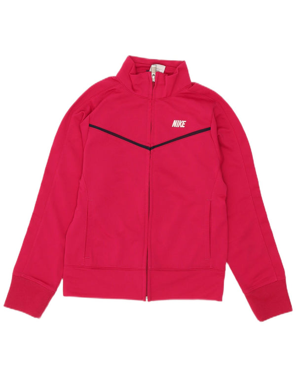 Nike Mädchen-Trainingsanzugoberteil, Jacke, 8–9 Jahre, Größe S, Rosa, Polyester