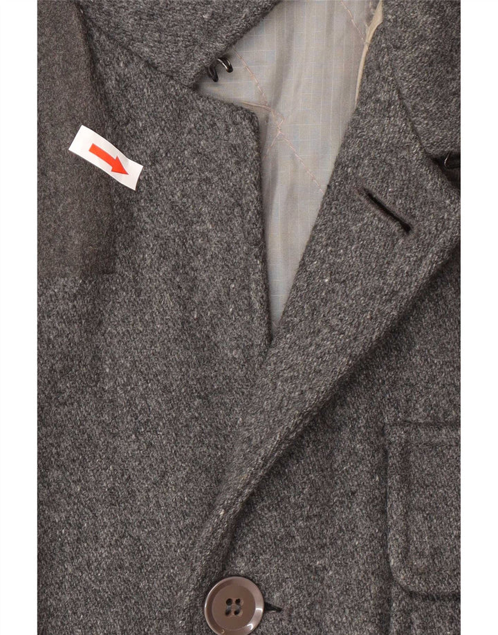 Levi's Herren-Windbreaker-Mantel mit 3 Knöpfen, UK 38, mittelgraue Wolle