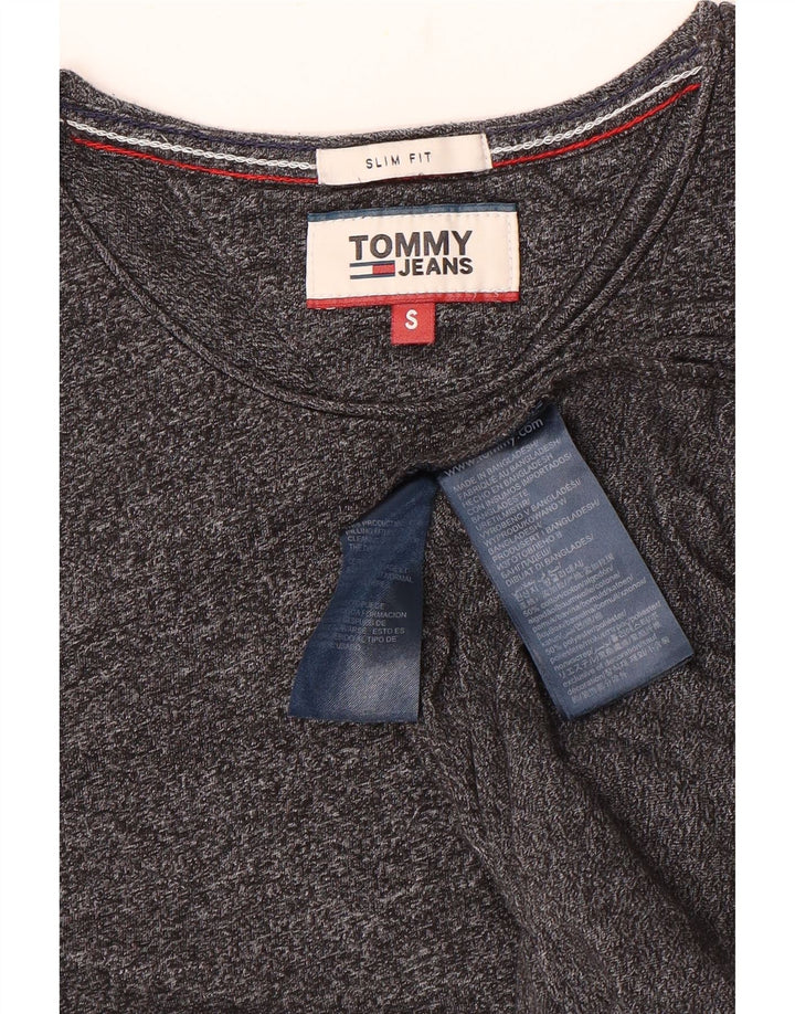 Tommy Hilfiger Herren-T-Shirt mit schmaler Passform, klein, grau gefleckte Baumwolle