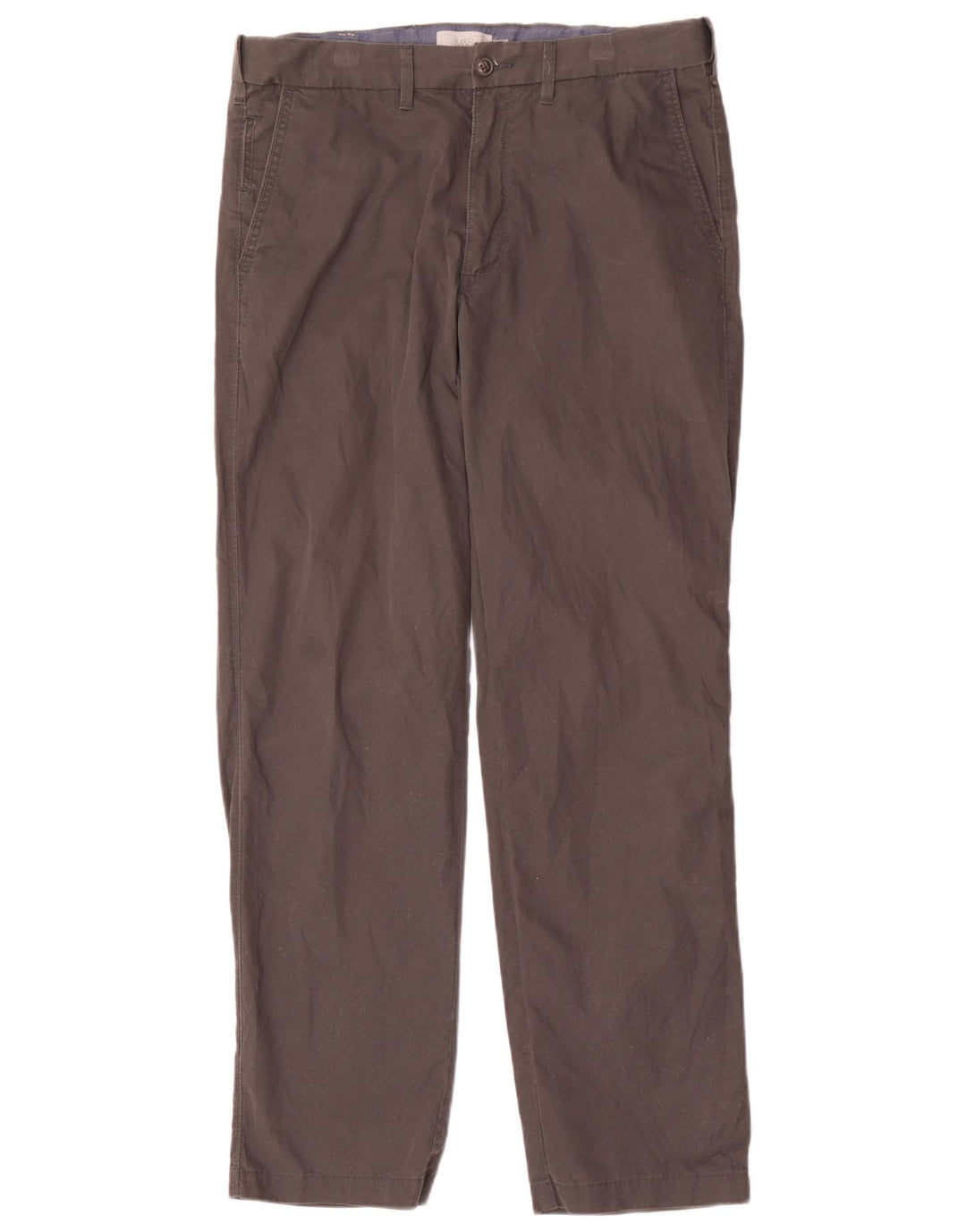 Marks & Spencer Herren-Chinohose mit normaler Passform, W34 L31, graue Baumwolle