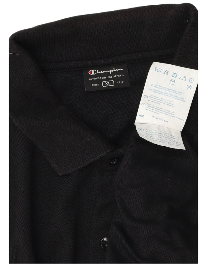 Champion Herren Poloshirt XL Schwarz Baumwolle
