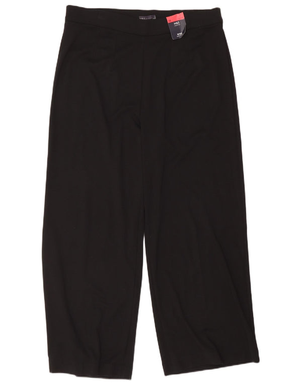 Marks & Spencer Damen-Freizeithose mit weitem Bein, UK 18, XL, W38, L28, Schwarz
