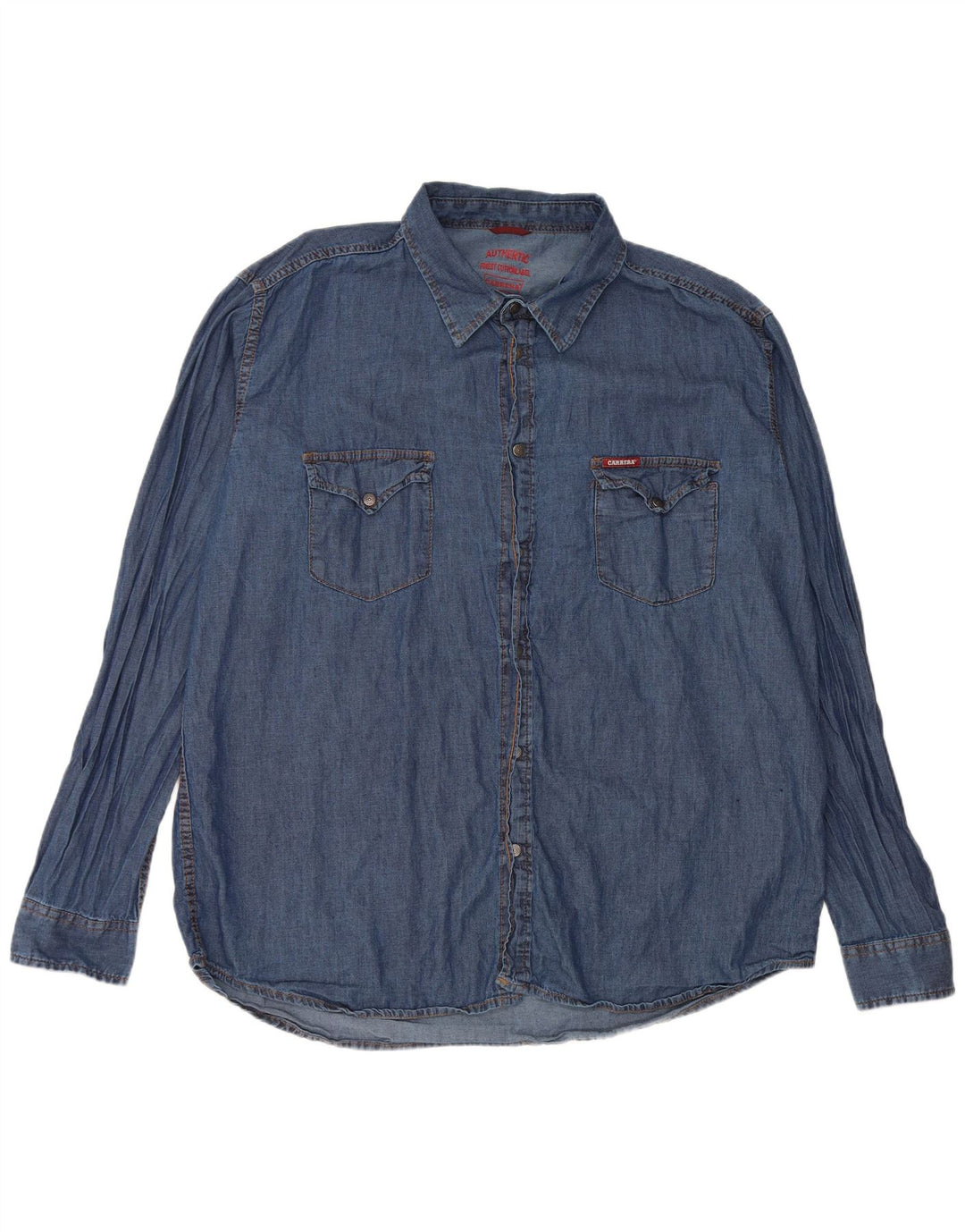 CARRERA Herren VERONA Jeanshemd 2XL Blaue Baumwolle