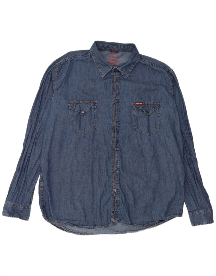 CARRERA Herren VERONA Jeanshemd 2XL Blaue Baumwolle