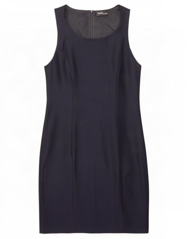 Tasca Damen Ärmelloses Etuikleid UK 10 Small Marineblaue Viskose