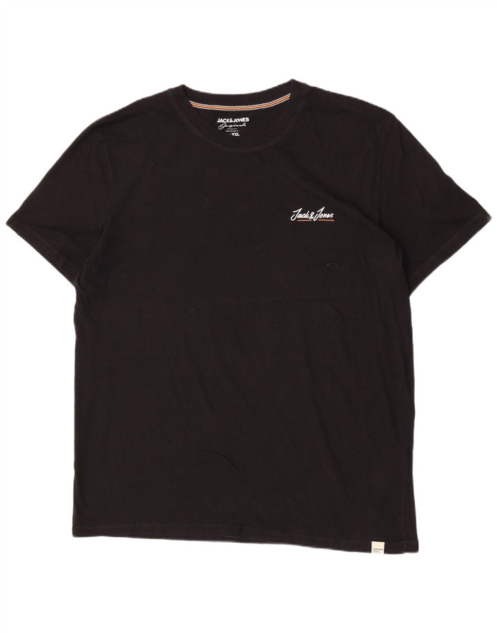 Jack & Jones Herren T-Shirt Top 2XL Schwarz Baumwolle