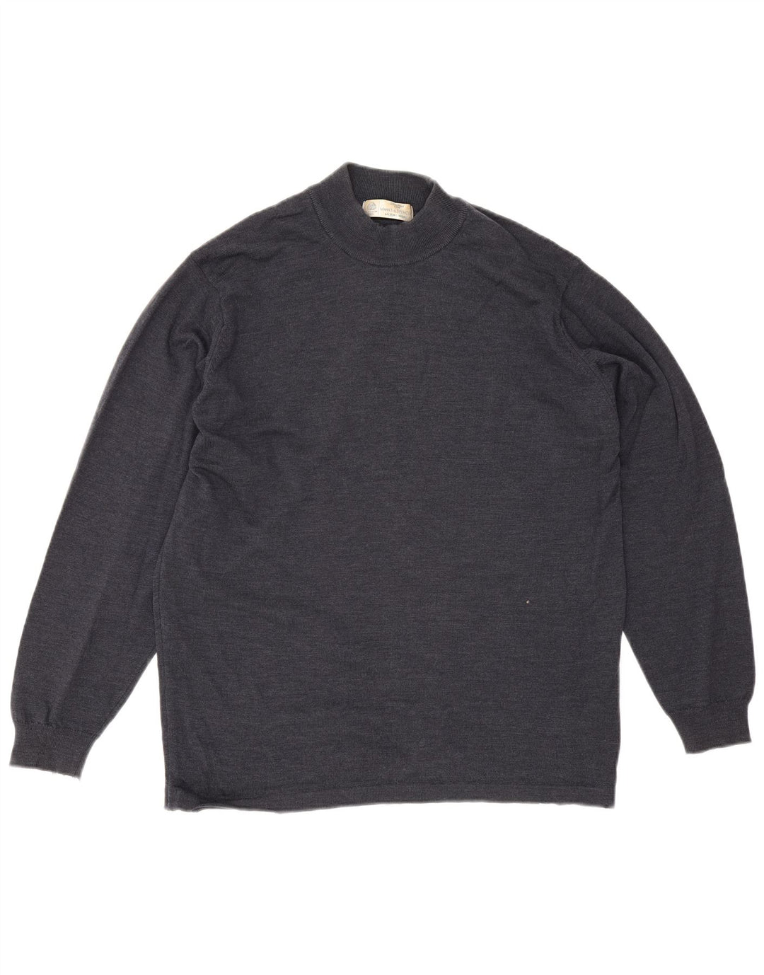Marks & Spencer Herren-Pullover mit Rollkragen, groß, marineblaue Merinowolle
