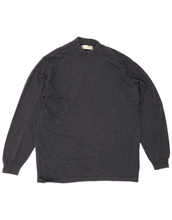 Marks & Spencer Herren-Pullover mit Rollkragen, groß, marineblaue Merinowolle