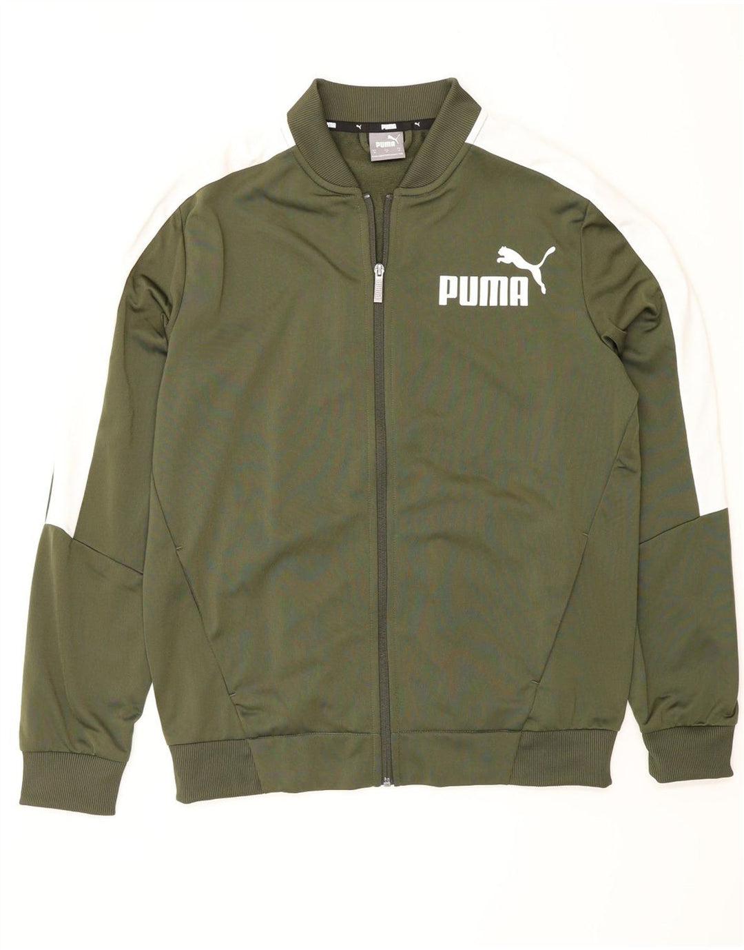 Puma Herren-Trainingsanzug mit grafischem Oberteil, Mittelgrünes Farbblock-Polyester