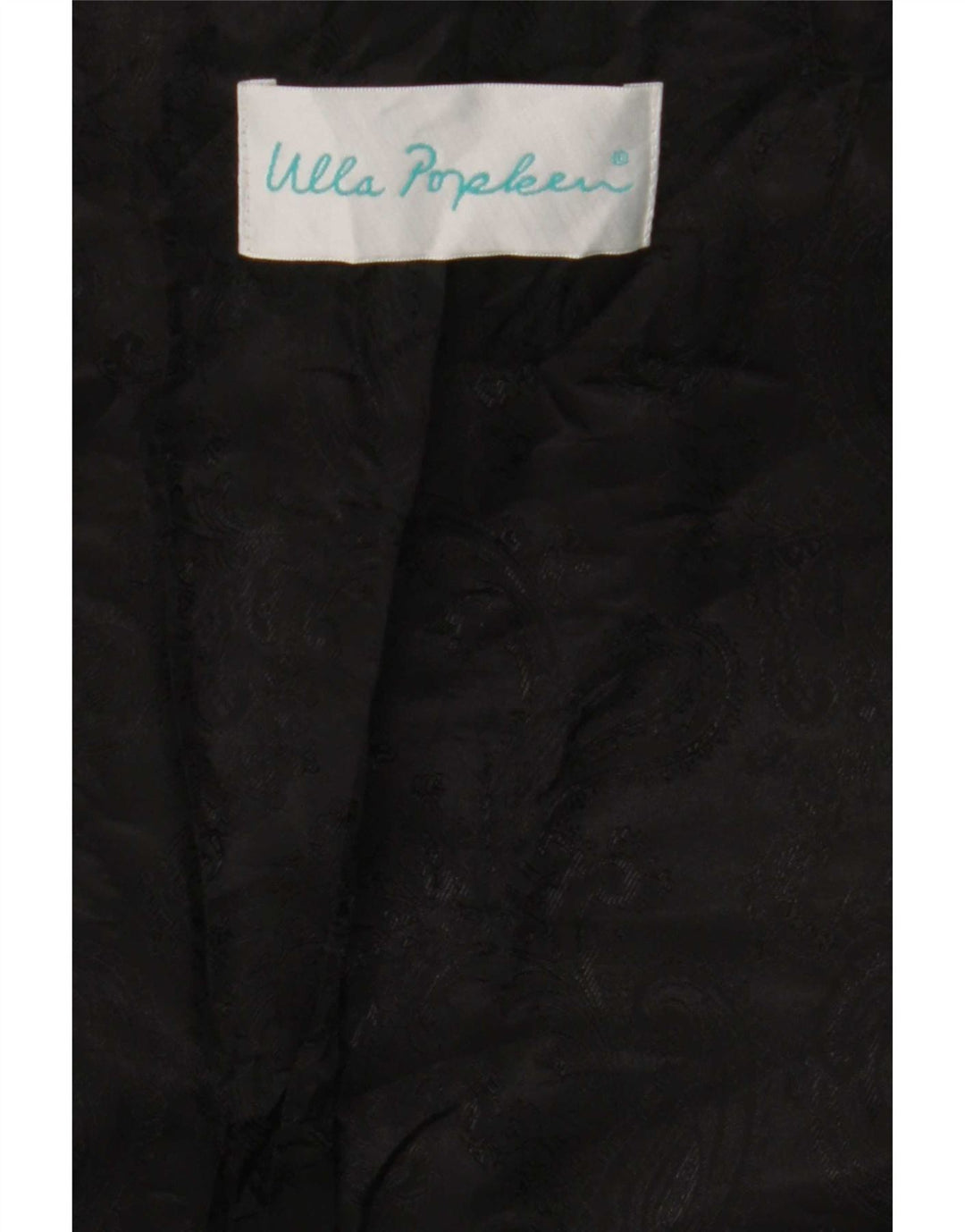 Ulla Popken Damen Ledermantel UK 26 5XL Schwarz geblümt