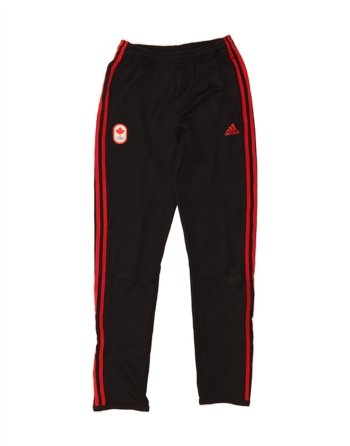 ADIDAS Boys Climalite Tracksuit Trousers 13-14 Years Black Polyester Vintage Adidas and Second-Hand Adidas from Messina Hembry 