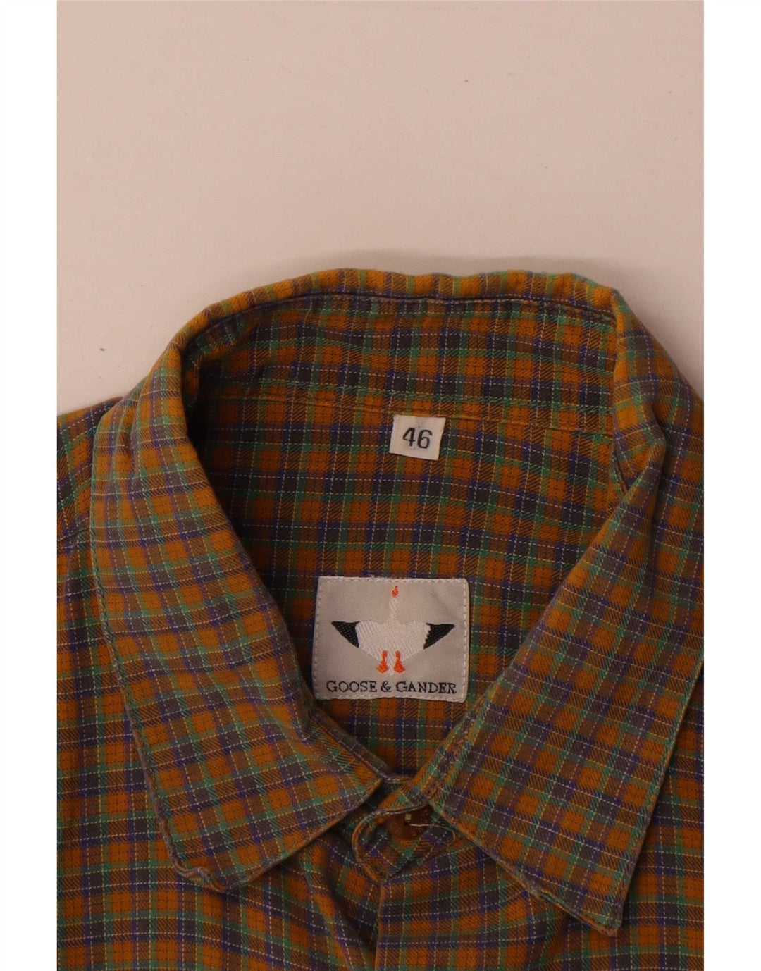 Goose & Gander Herren-Flanellhemd IT 46, großes braunes Karomuster