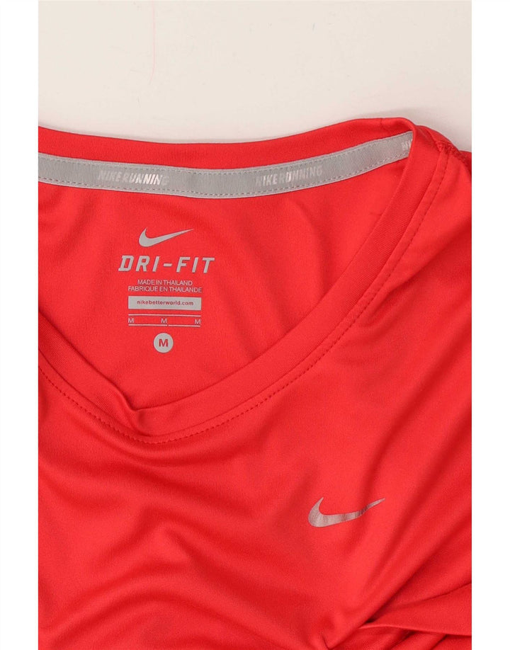 Nike Herren Dri Fit T-Shirt Top Mittelrot Farbblock