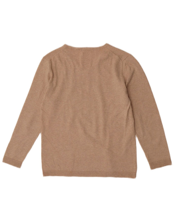 Zara Jungen-Pullover mit V-Ausschnitt, 11–12 Jahre, beige meliert