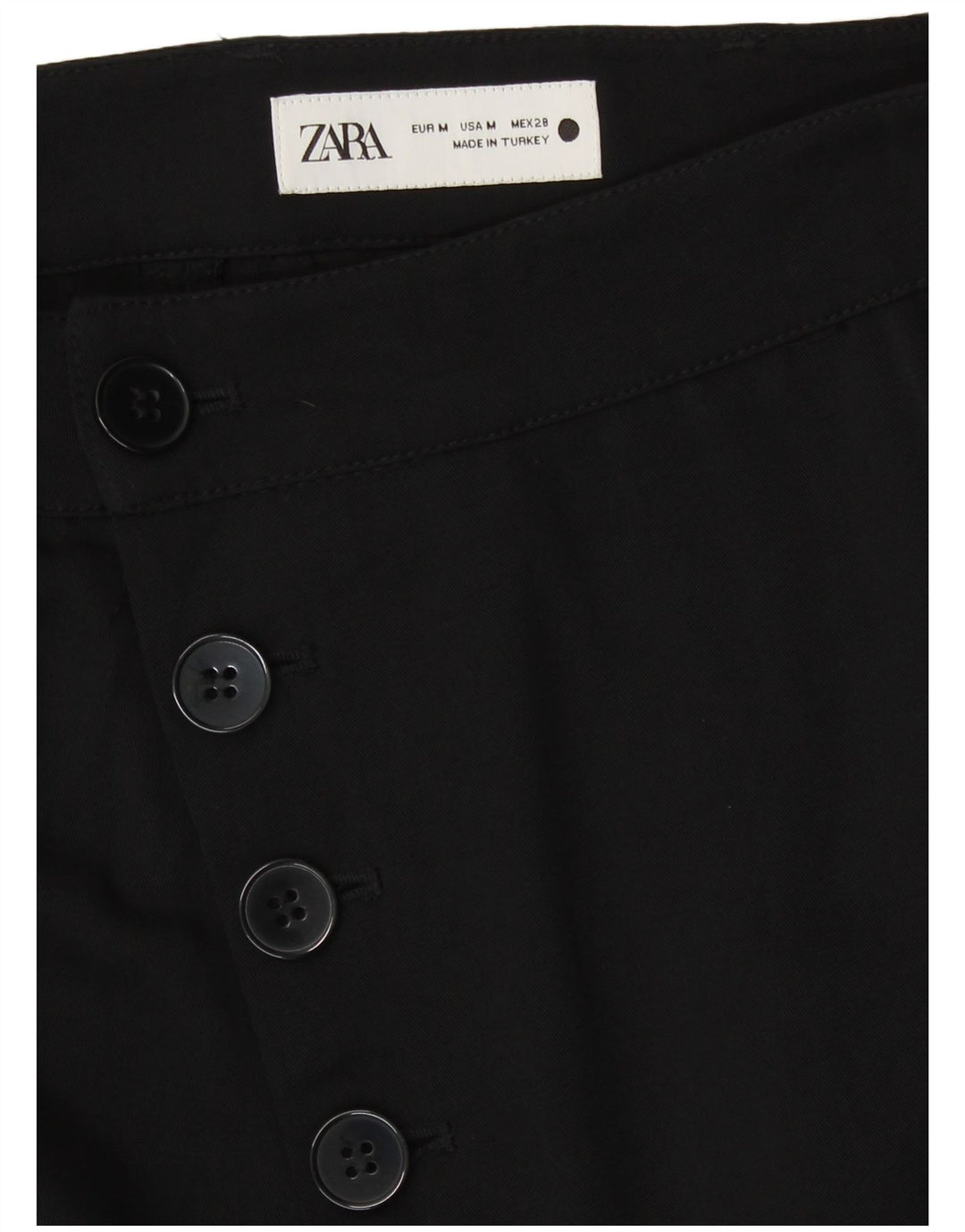 Gerade Capri-Hose für Damen von ZARA, mittelgroß, W28, L23, schwarzes Lyocell