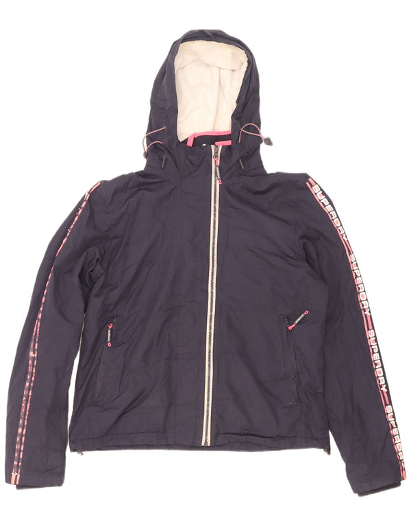 Superdry Damen Graphic Windjacke UK 16 Large Marineblau