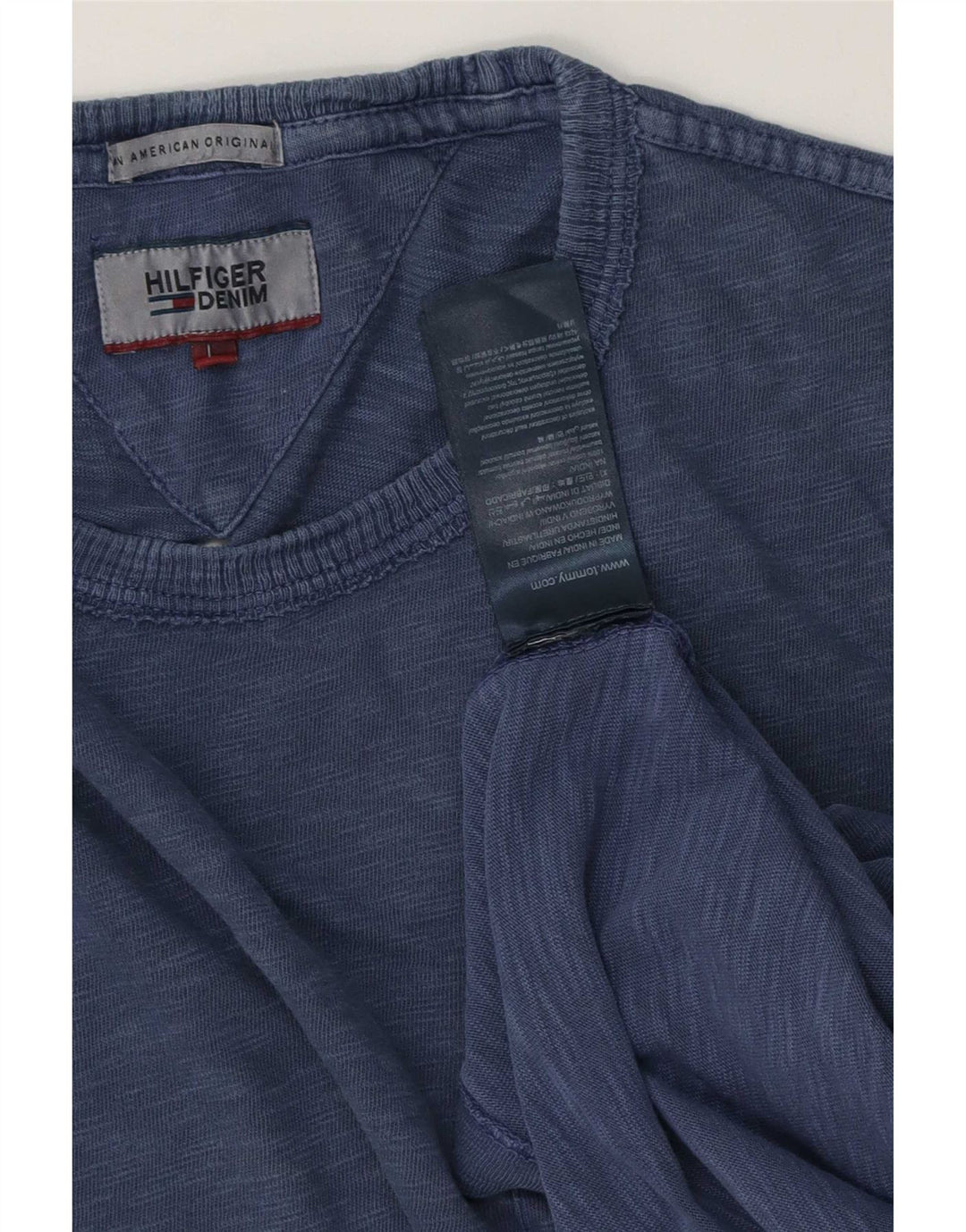 Tommy Hilfiger Herren T-Shirt Top Large Blau Baumwolle