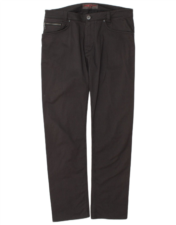 Guess Herren Straight Jeans W33 L32 Schwarz gestreift aus Baumwolle
