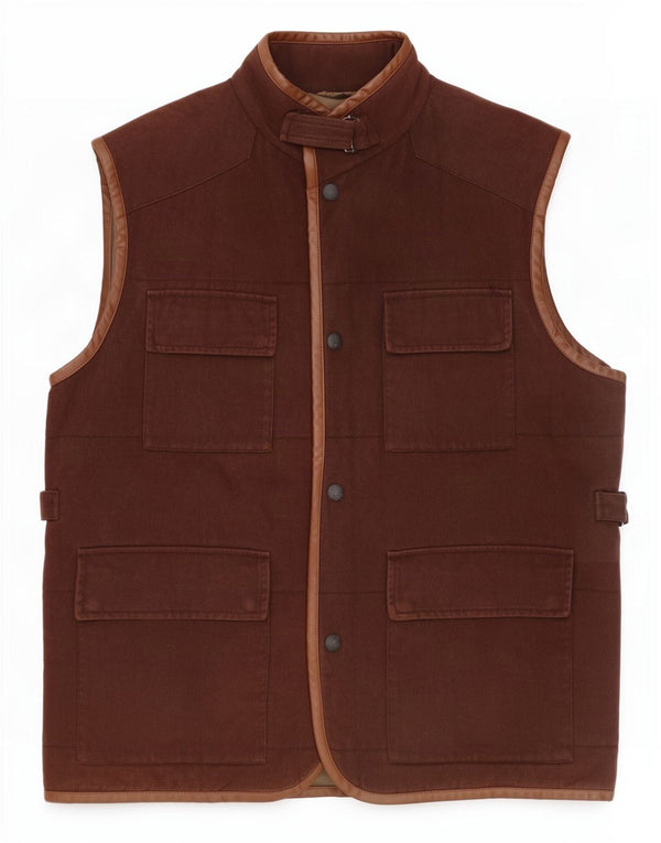Pierre Cardin Mens Utility Gilet IT 50 Large Brown