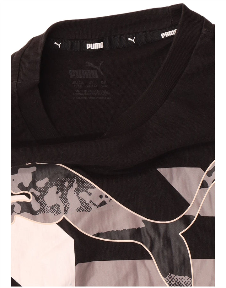 Puma Jungen Graphic Top Langarm 13-14 Jahre Schwarz