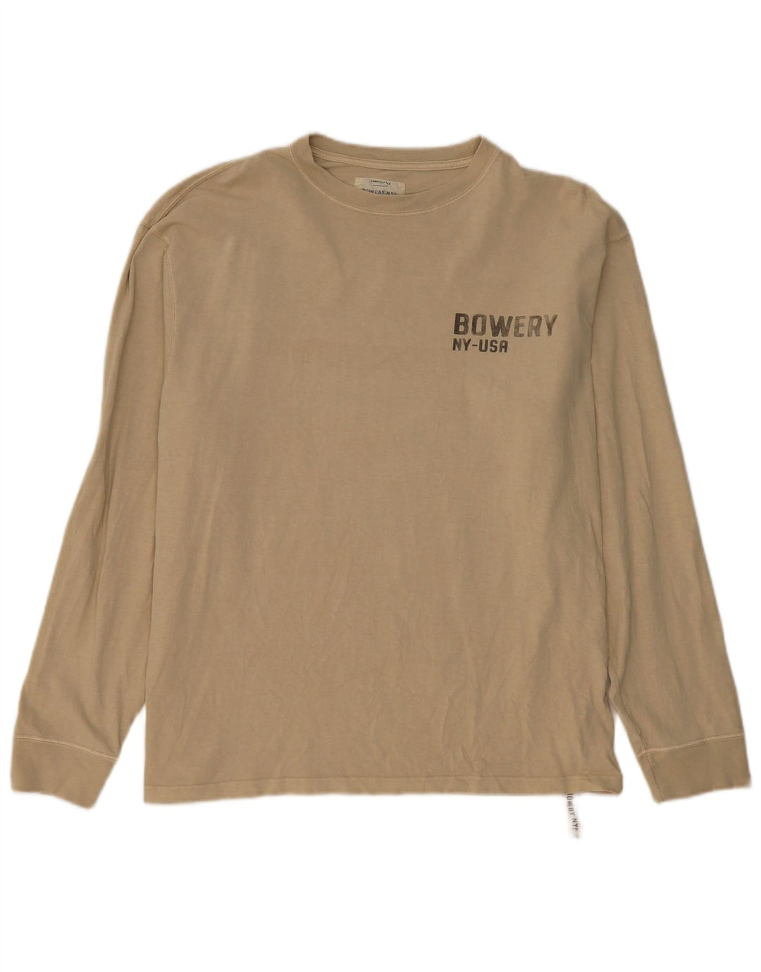 BOWERY Herren-Oberteil mit Grafik, langärmelig, groß, Beige, Baumwolle