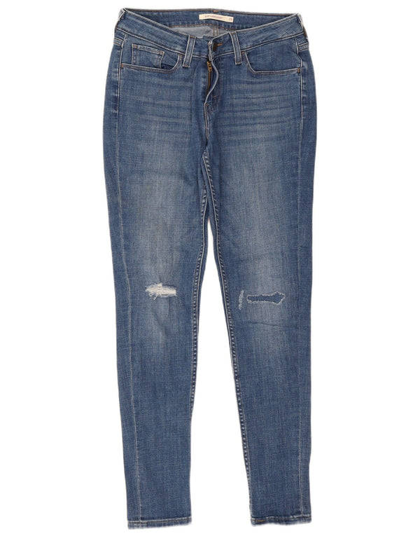 Levi's Damen 535 Distressed Super Skinny Jeans W29 L30 Blaue Baumwolle