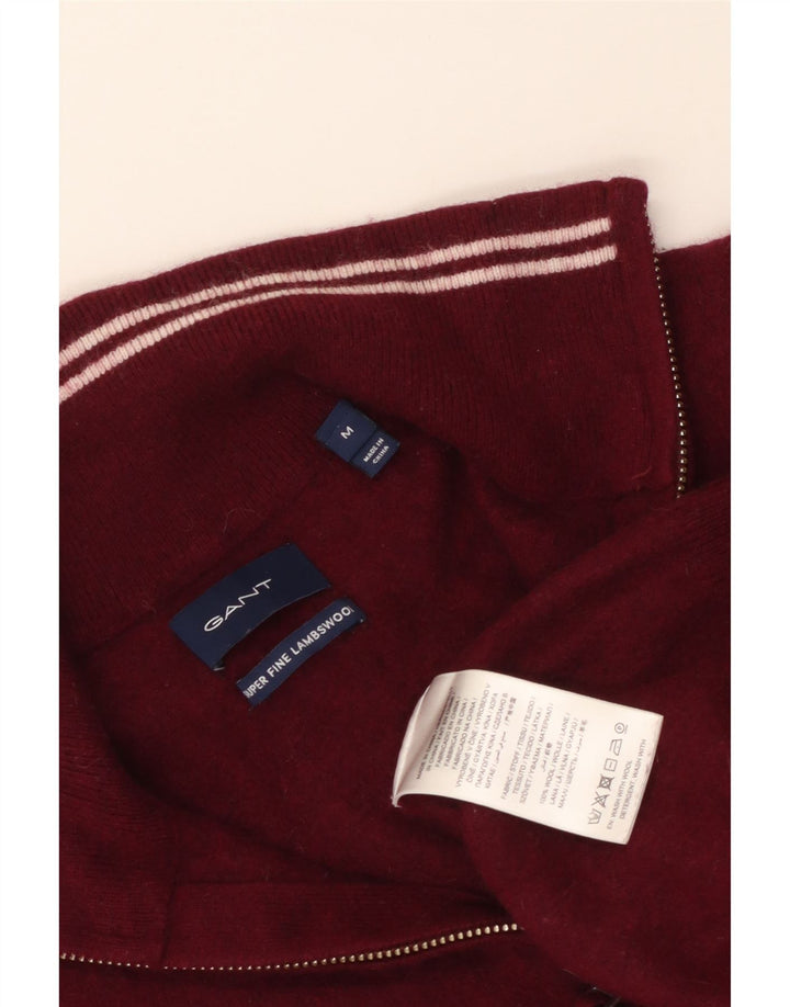 Gant Damen-Pullover mit Reißverschluss am Hals, UK 12, mittlere kastanienbraune Lammwolle