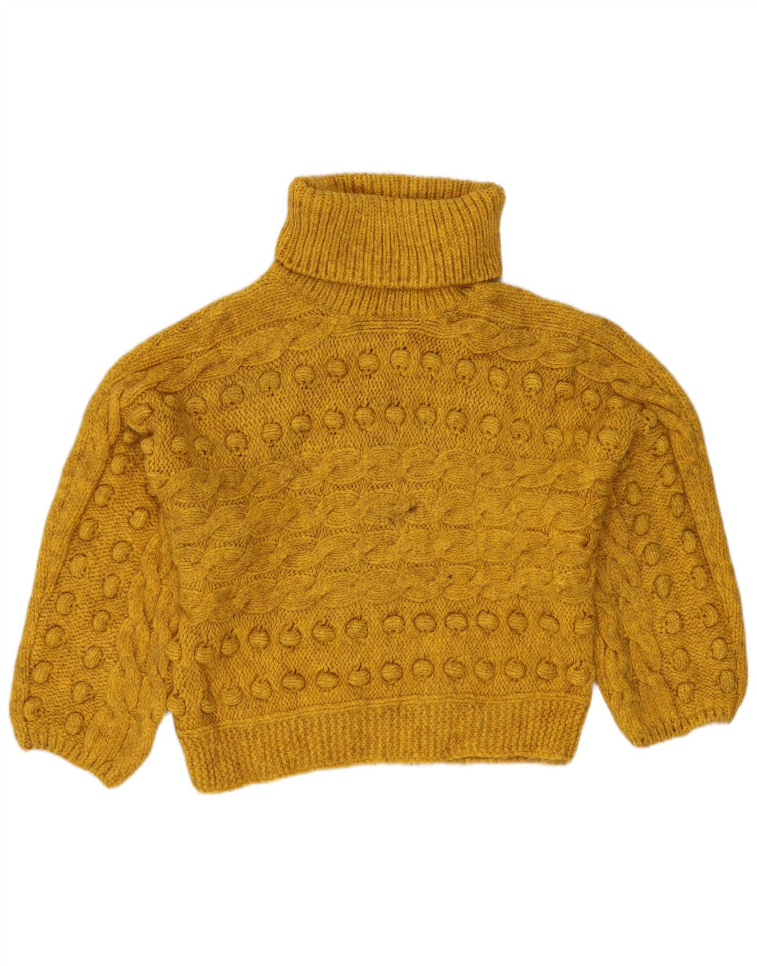 MARKS & SPENCER Damen Crop Rollkragenpullover Pullover UK 10 Small Gelb