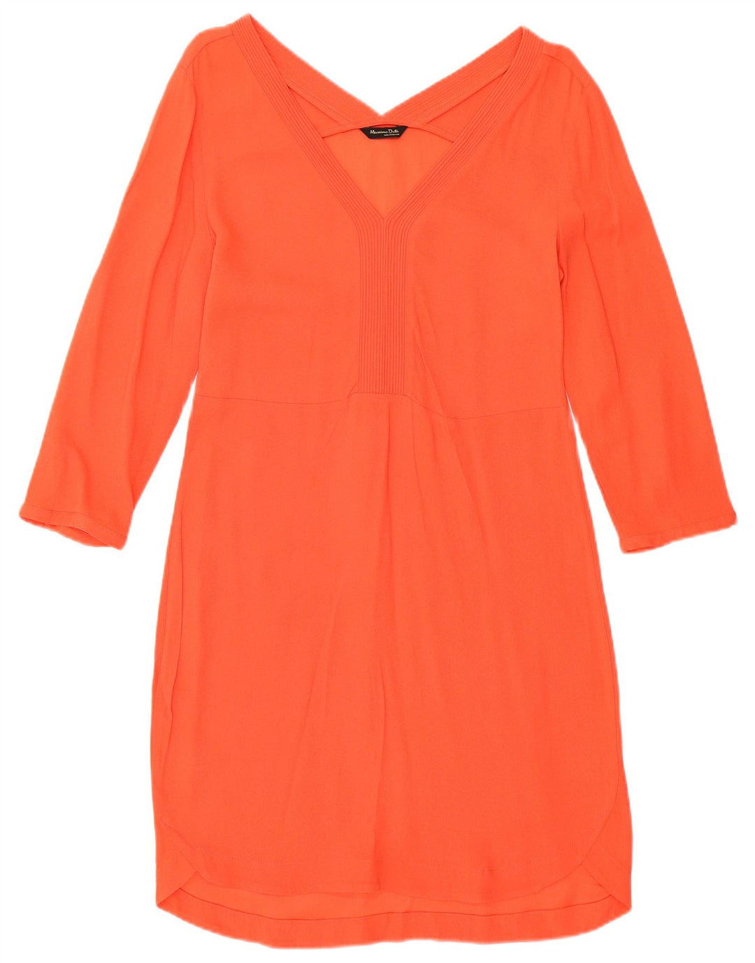 Massimo Dutti Damen 3/4-Ärmel-Etuikleid, Größe S, Orange