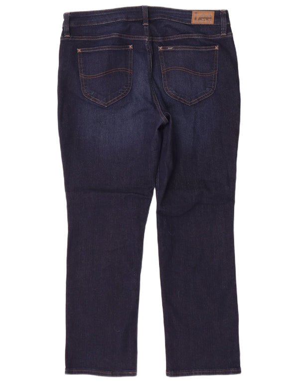 Lee Damen Mid Rise Regular Fit Straight Jeans US 14 XL W36 L29 Marineblau