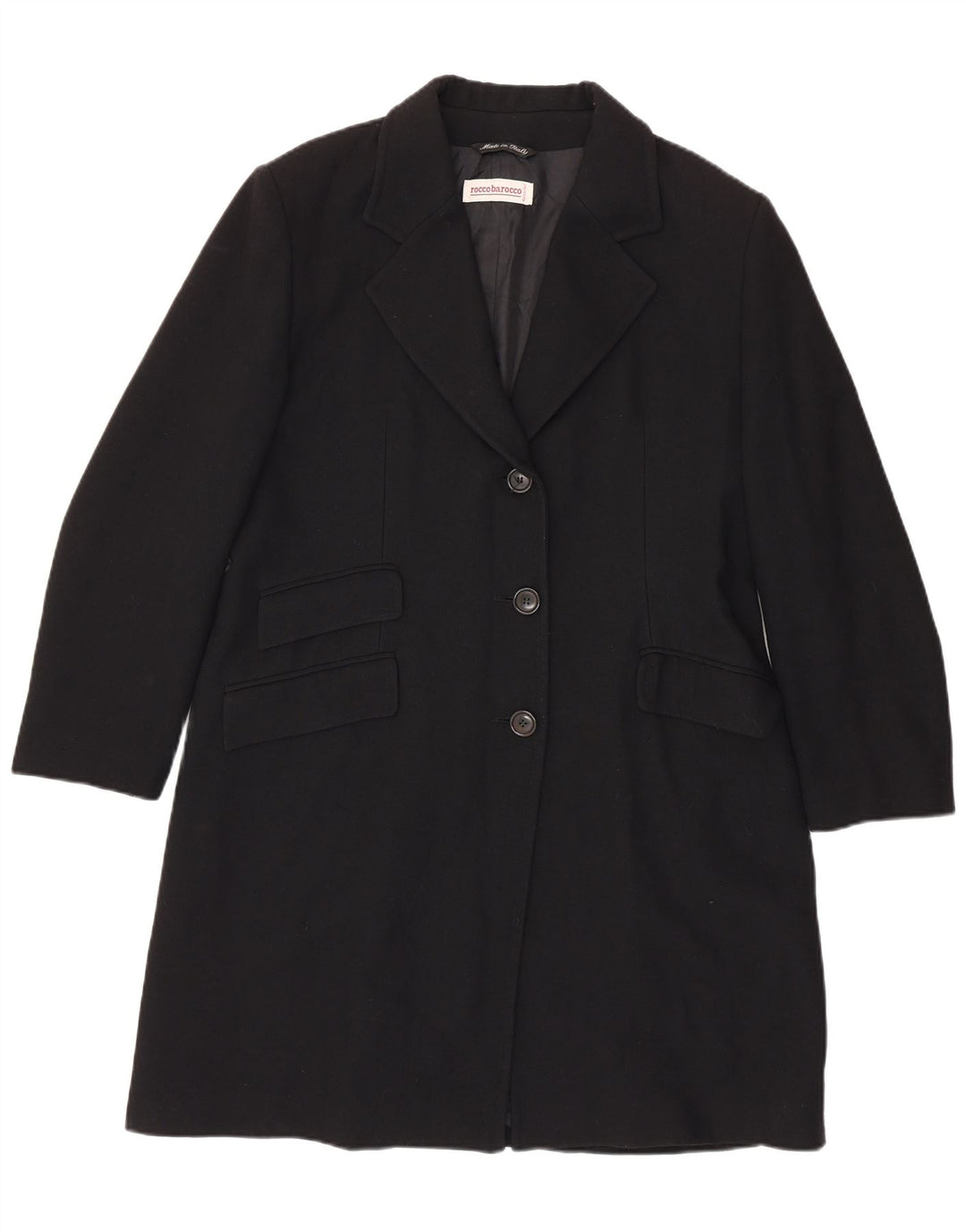 Roccobarocco Damen Longline 3-Knopf-Blazerjacke UK 16 Large Schwarz