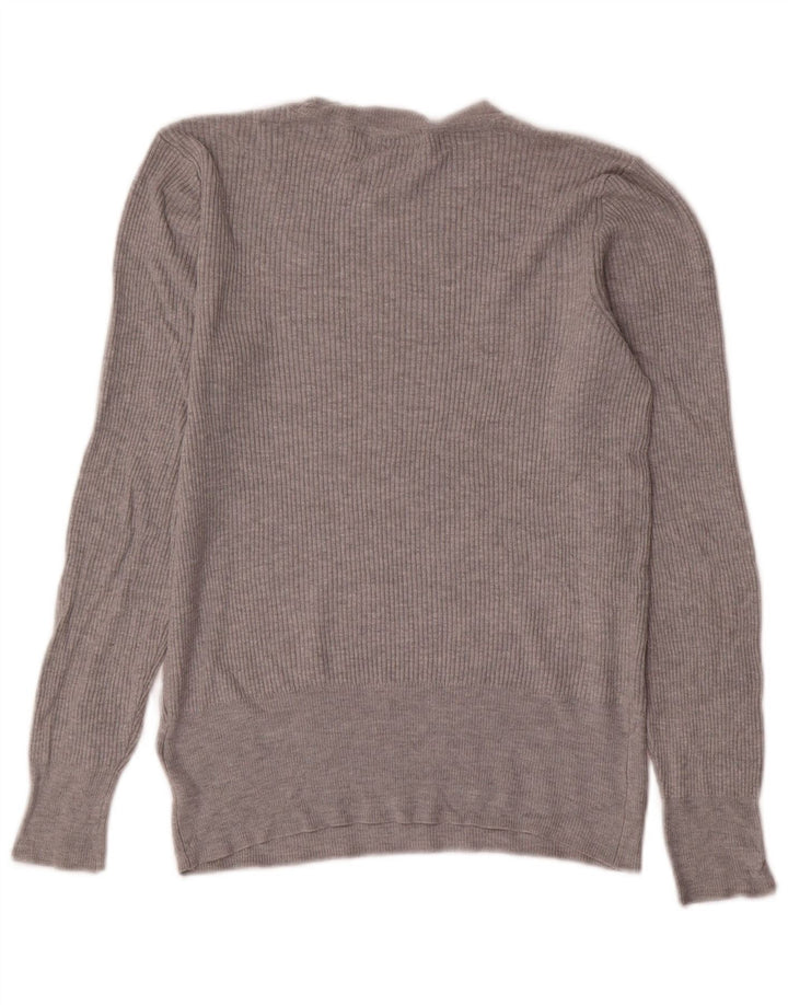 Marks & Spencer Damen-Pullover mit Rundhalsausschnitt, UK 12, mittelgraue Viskose