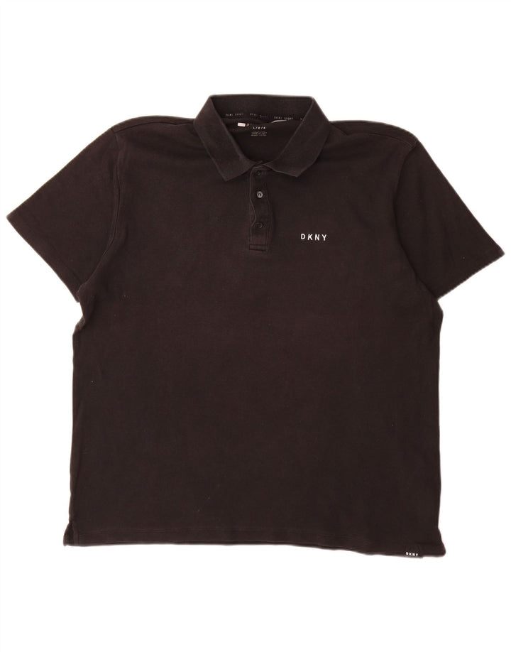 Dkny Herren-Poloshirt, groß, schwarze Baumwolle