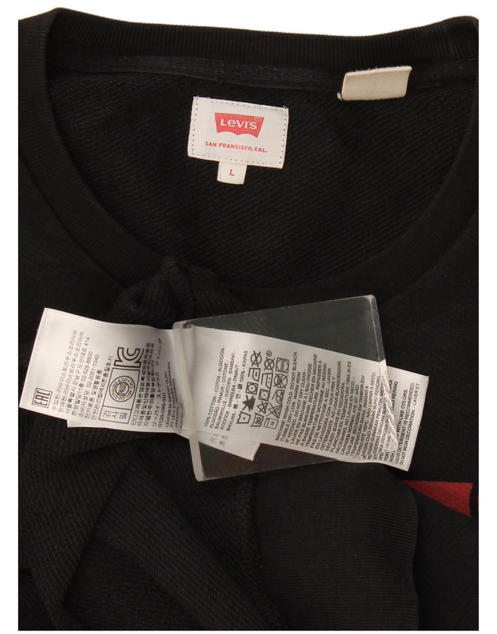 Levi's Herren-Sweatshirt mit Grafik, groß, aus schwarzer Baumwolle
