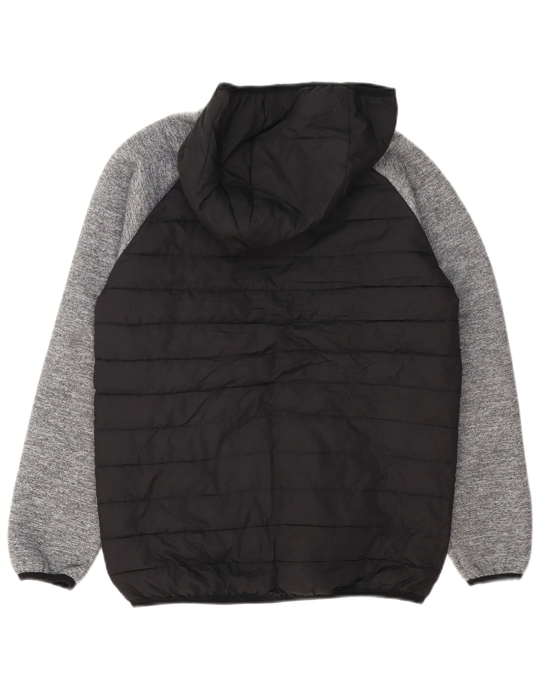 Jack & Jones wattierte Jungenjacke mit Kapuze, 11–12 Jahre, schwarzes Farbblockdesign