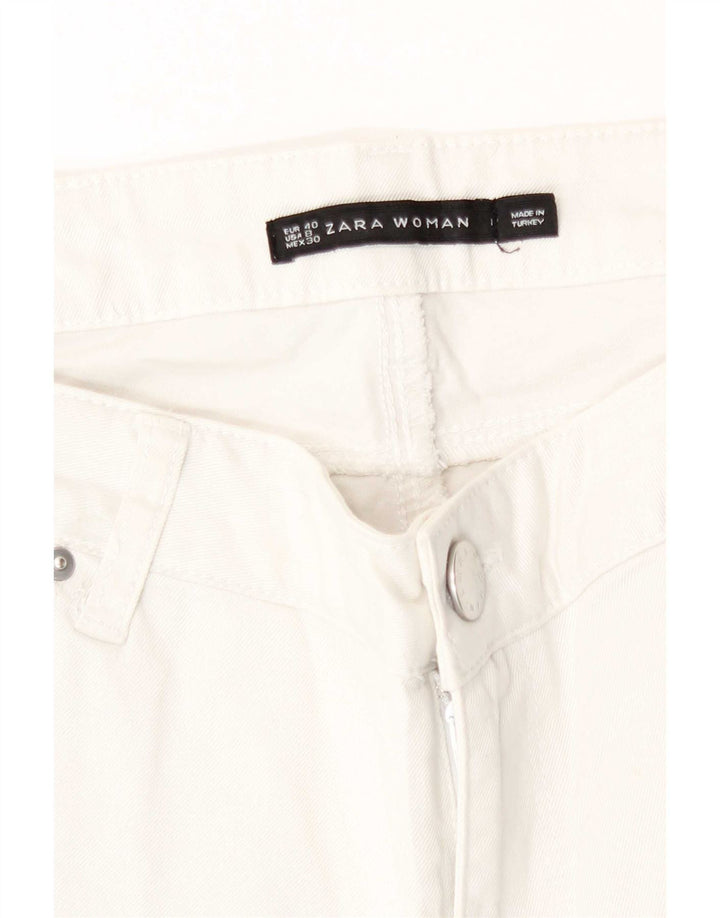 Zara Damen Straight Jeans EU 40 Medium W30 L30 Weiße Baumwolle