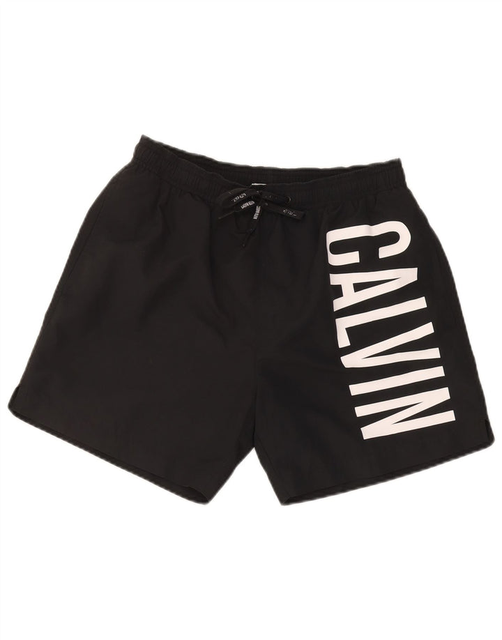 Calvin Klein Herren Badeshorts mit Grafik, Größe S, Schwarz, Polyester