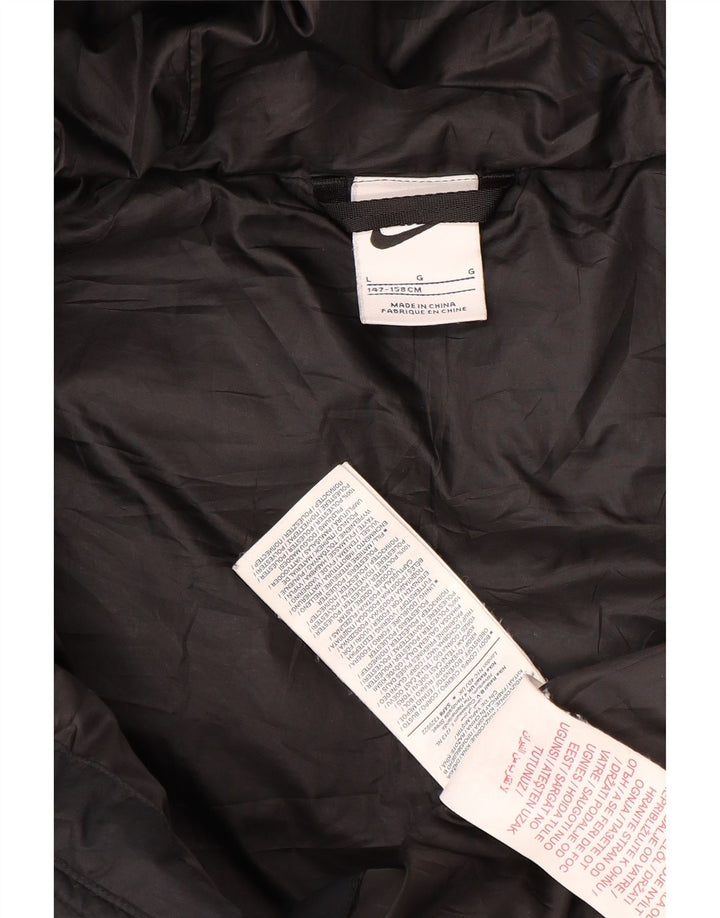 Nike Wattierte Jacke mit Kapuze für Jungen, 12–13 Jahre, Größe L, Schwarz, Polyester