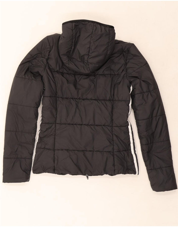 Adidas Damen-Jacke mit Kapuze, gepolstert, UK 8, Größe S, Schwarz, Polyester