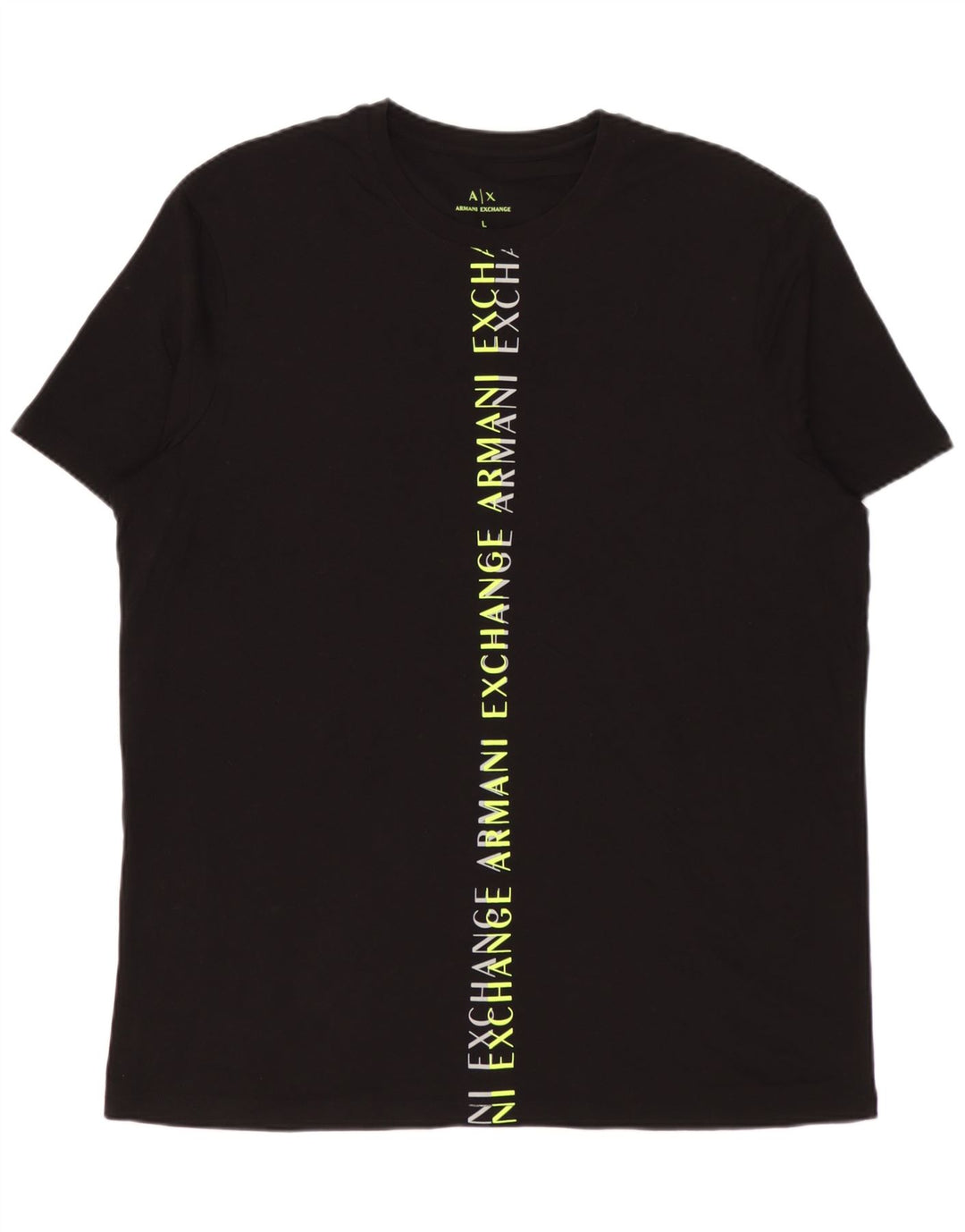 Armani Exchange Herren-T-Shirt mit Grafik, groß, aus schwarzer Baumwolle
