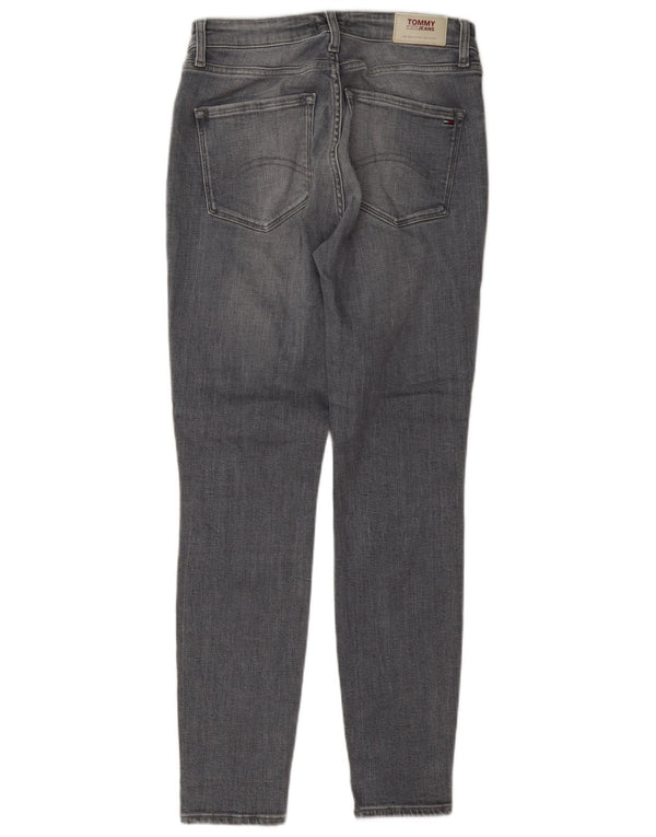 Tommy Hilfiger Damen High Rise Skinny Jeans W30 L30 Graue Baumwolle
