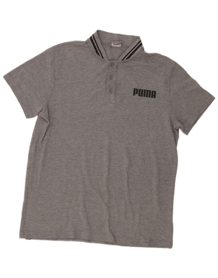 Puma Herren Poloshirt mit Grafik, Größe L, Grau
