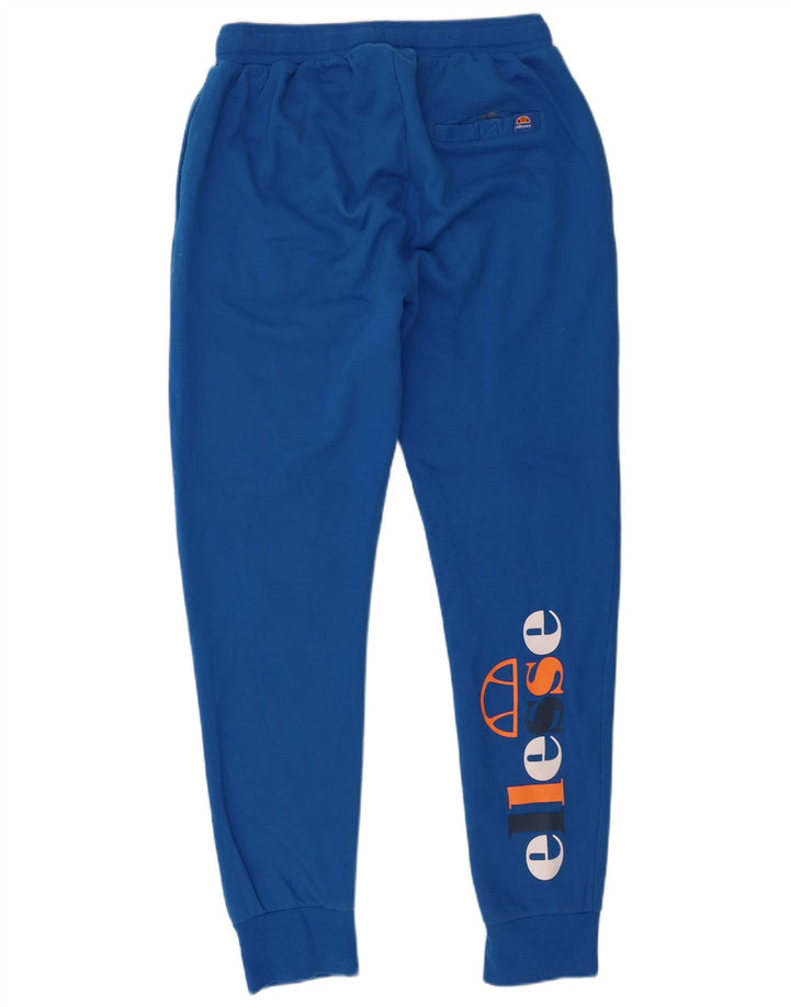 Ellesse Herren-Trainingsanzughose mit grafischem Muster, mittelblaue Baumwolle