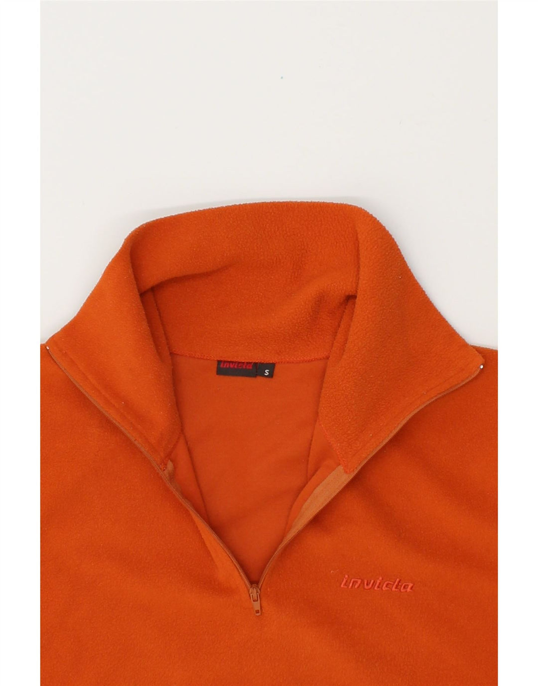 INVICTA Womens Zip Neck Fleece Jumper UK 10 Small Orange Polyester Vintage Invicta and Second-Hand Invicta from Messina Hembry 