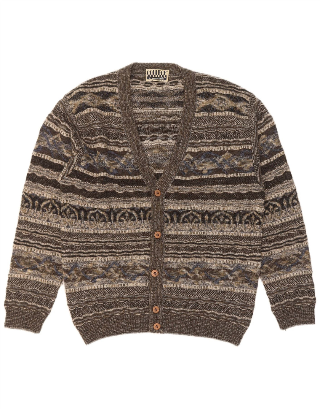 Marcazzani Herren-Cardigan-Pullover IT 50 Mittelgrau Retro